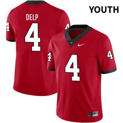 Youth Georgia Bulldogs NCAA #4 Oscar Delp Nike Stitched Red NIL 2022 Authentic College Football Jersey YVE7854YR